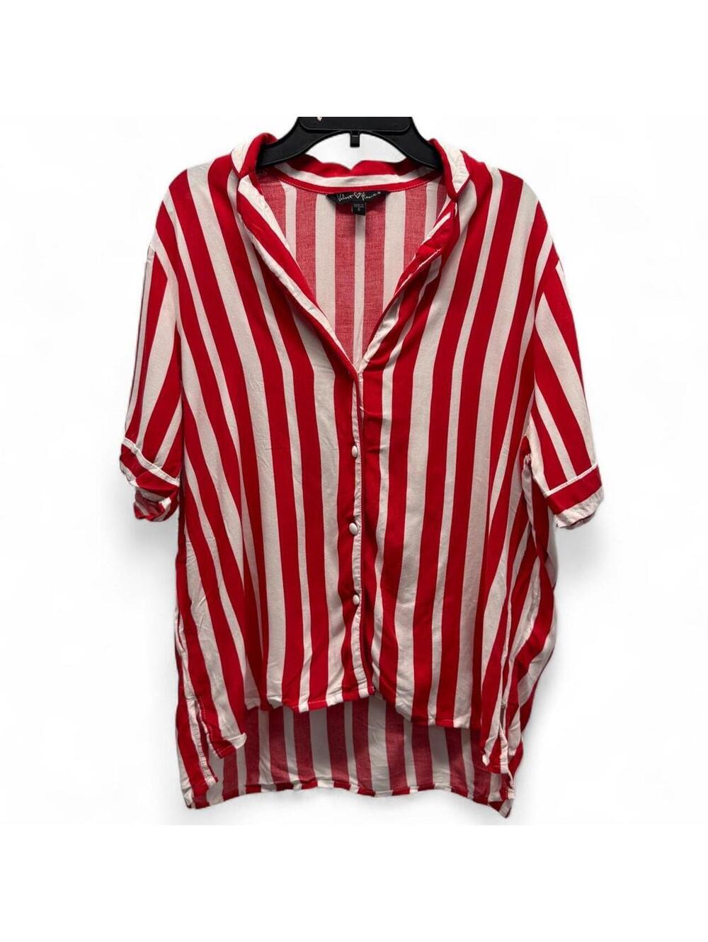 Velvet Heart Red and White Blouse